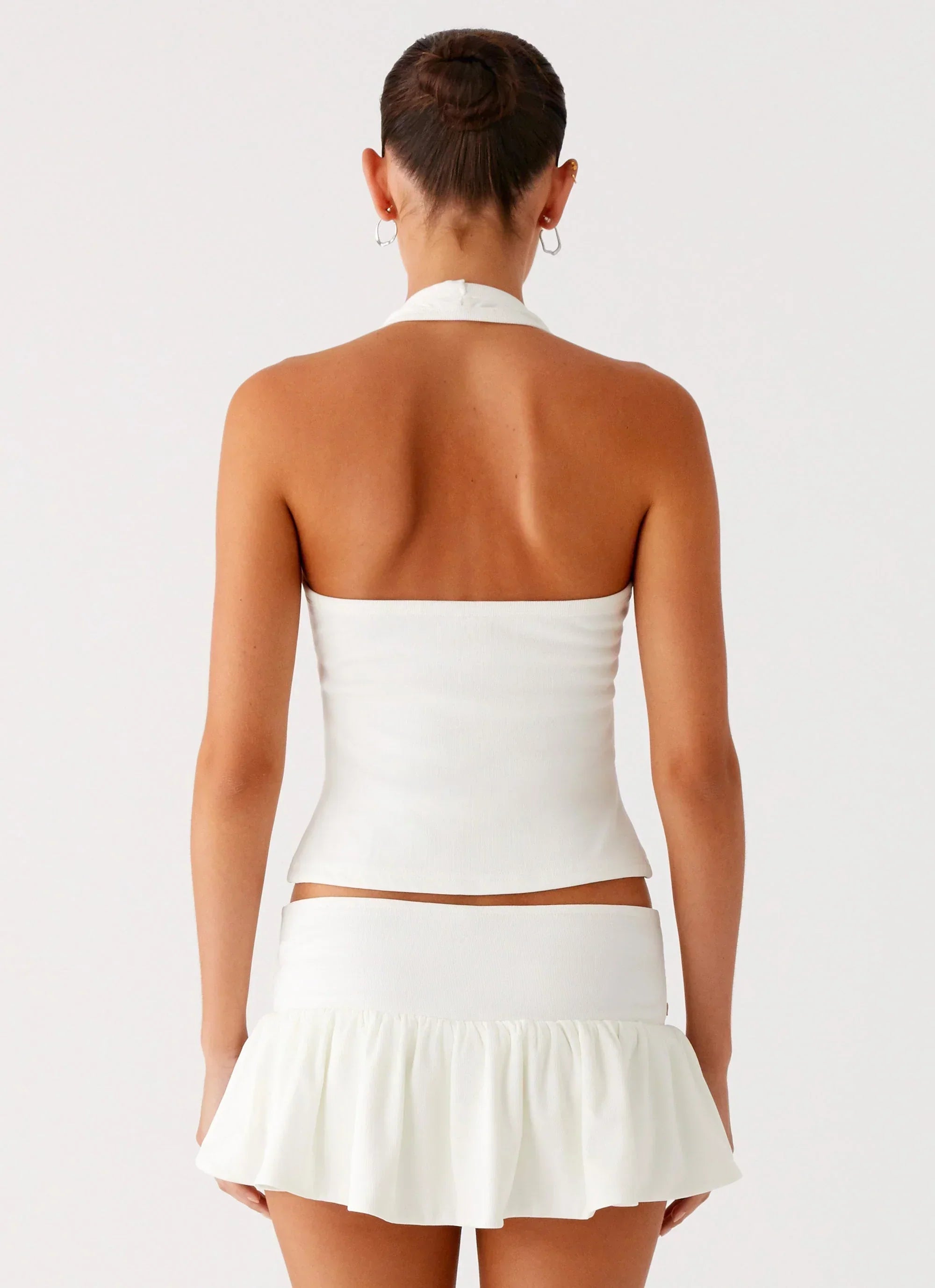Vegas Nights Halter Neck Top - White