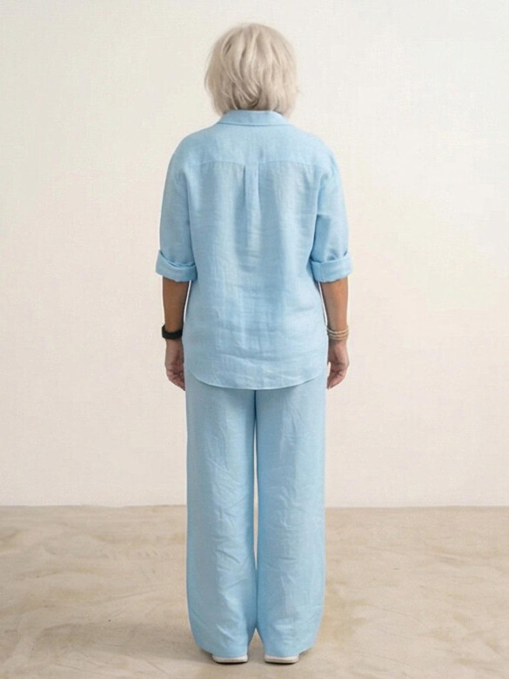 Vivian | Women's Casual Button-Down Shirt and Wide-Leg Pants Set