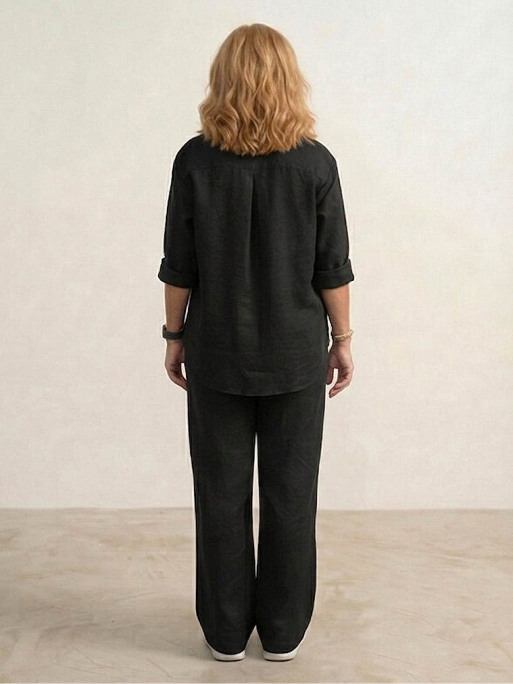 Vivian | Women's Casual Button-Down Shirt and Wide-Leg Pants Set
