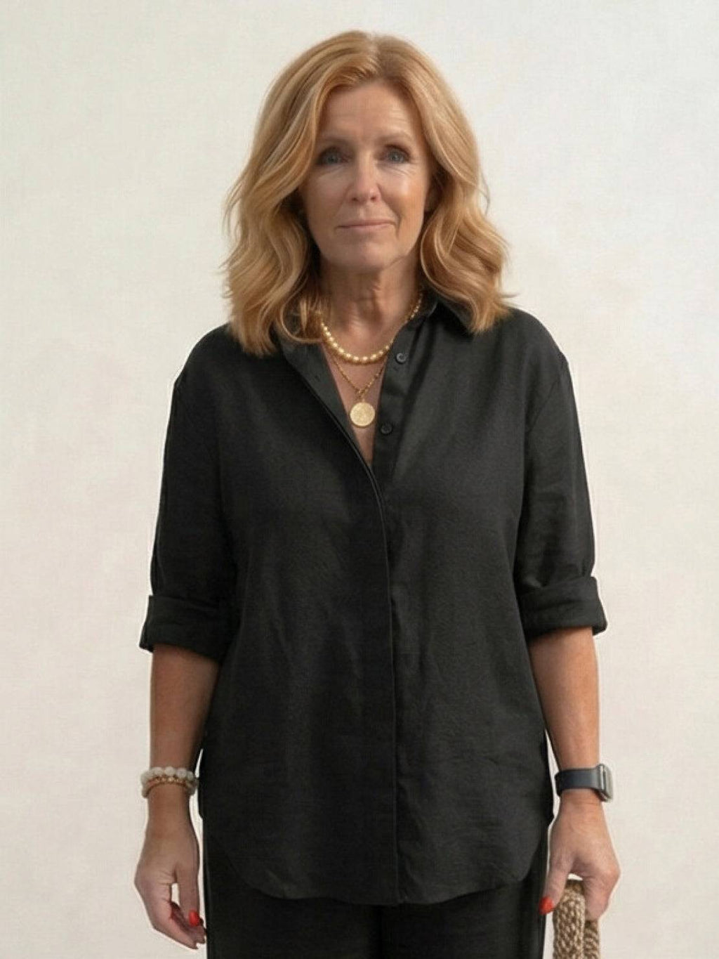Vivian | Women's Casual Button-Down Shirt and Wide-Leg Pants Set