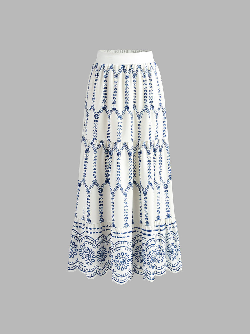 Santorini | Women's Embroidered Crop Top & Maxi Skirt Co-Ord Set