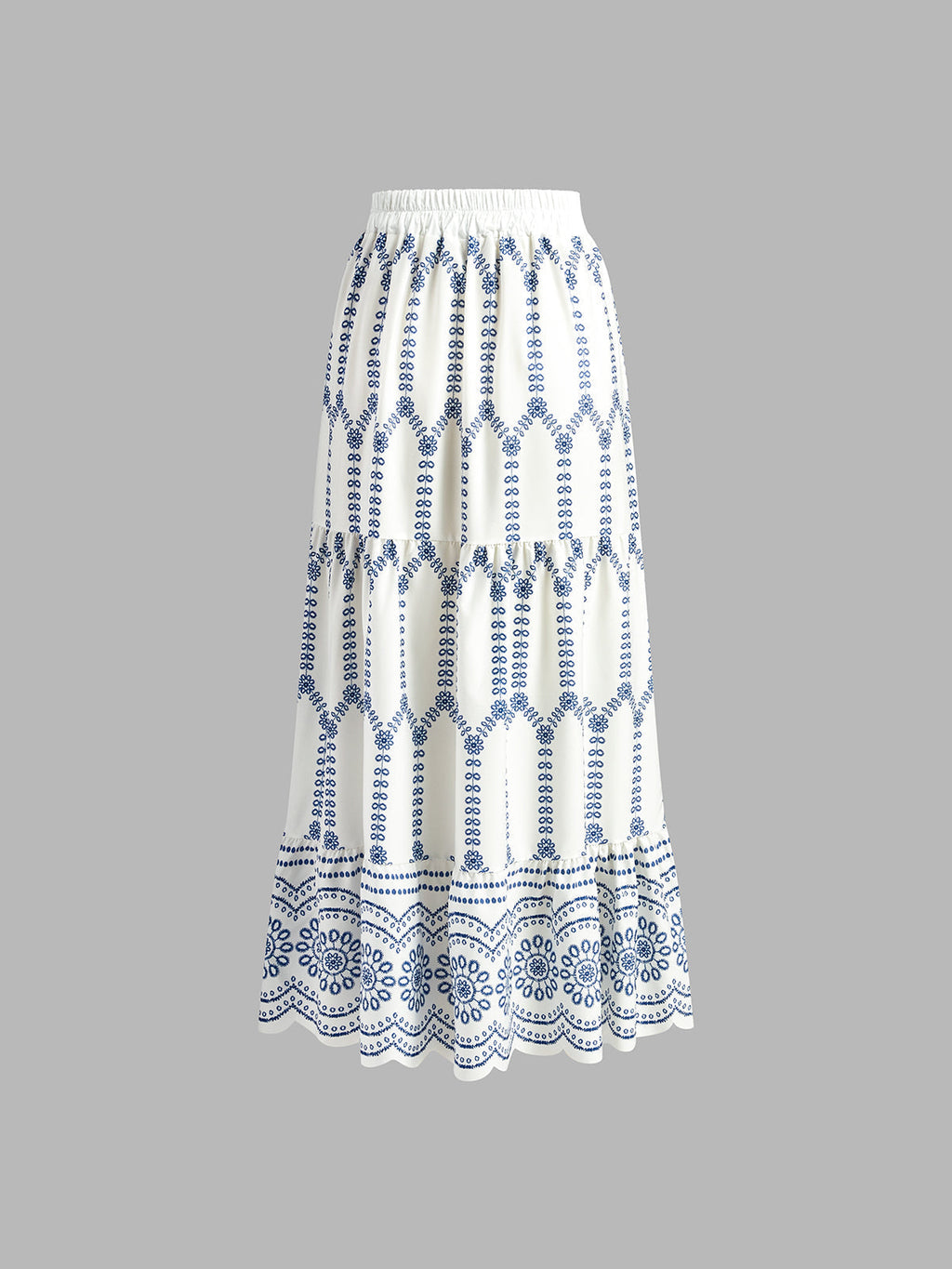 Santorini | Women's Embroidered Crop Top & Maxi Skirt Co-Ord Set