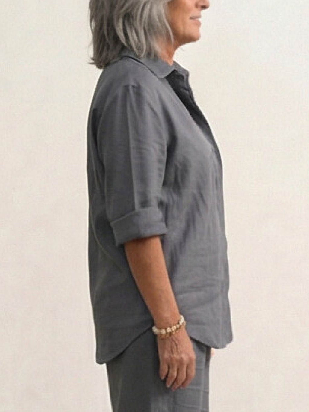 Vivian | Women's Casual Button-Down Shirt and Wide-Leg Pants Set