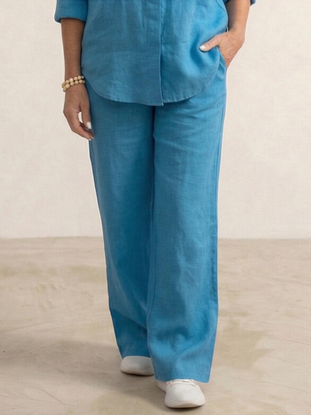 Vivian | Women's Casual Button-Down Shirt and Wide-Leg Pants Set