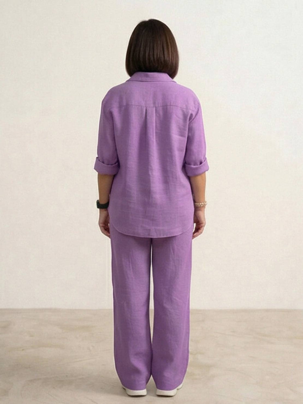 Vivian | Women's Casual Button-Down Shirt and Wide-Leg Pants Set
