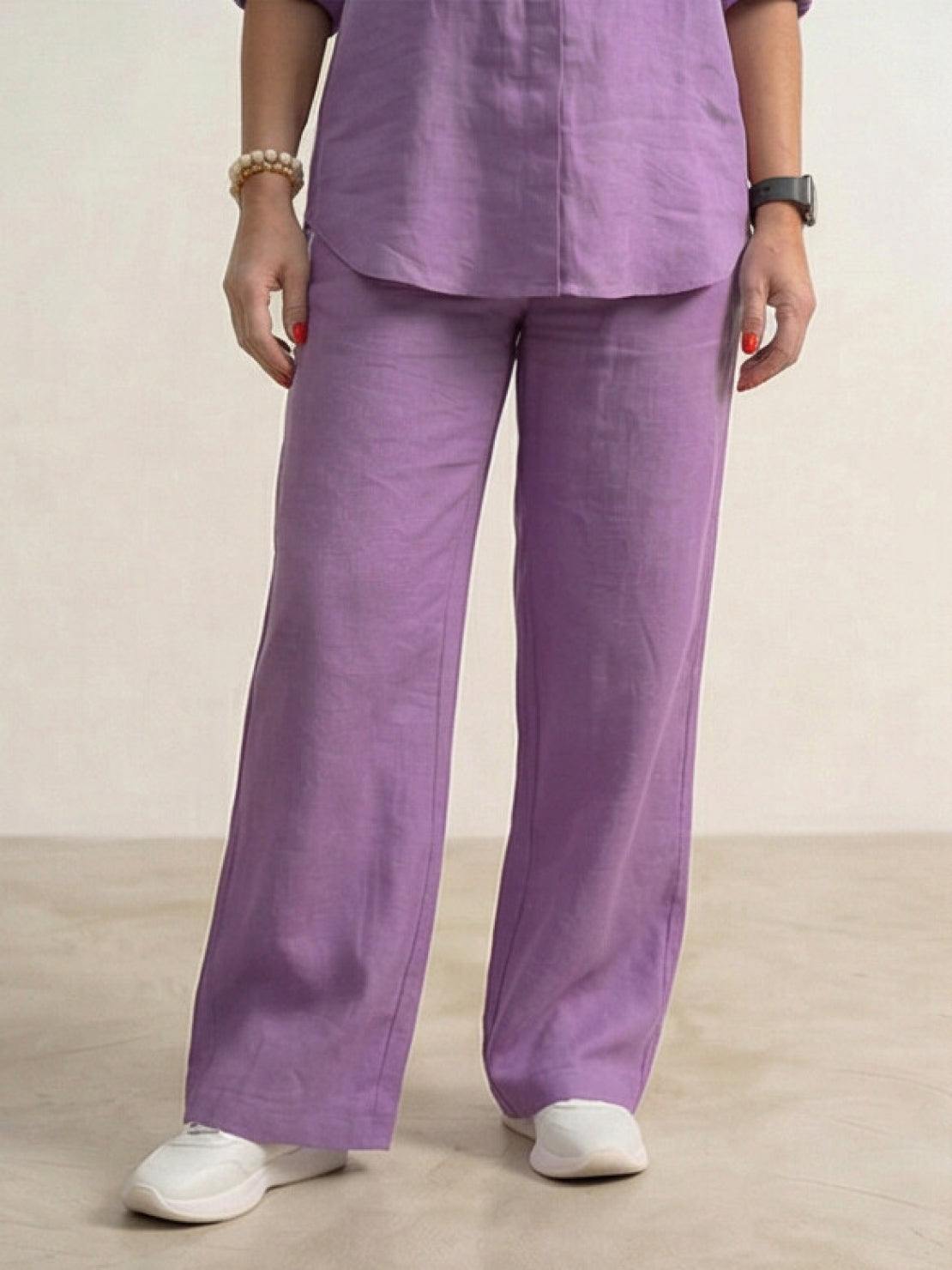 Vivian | Women's Casual Button-Down Shirt and Wide-Leg Pants Set
