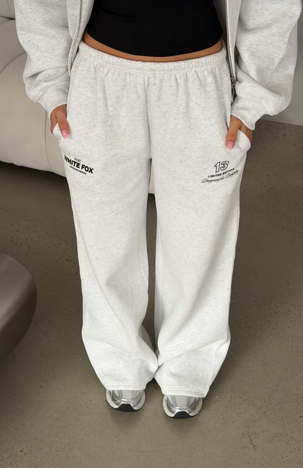 Never Missed Wide Leg Sweatpants Grey Marle