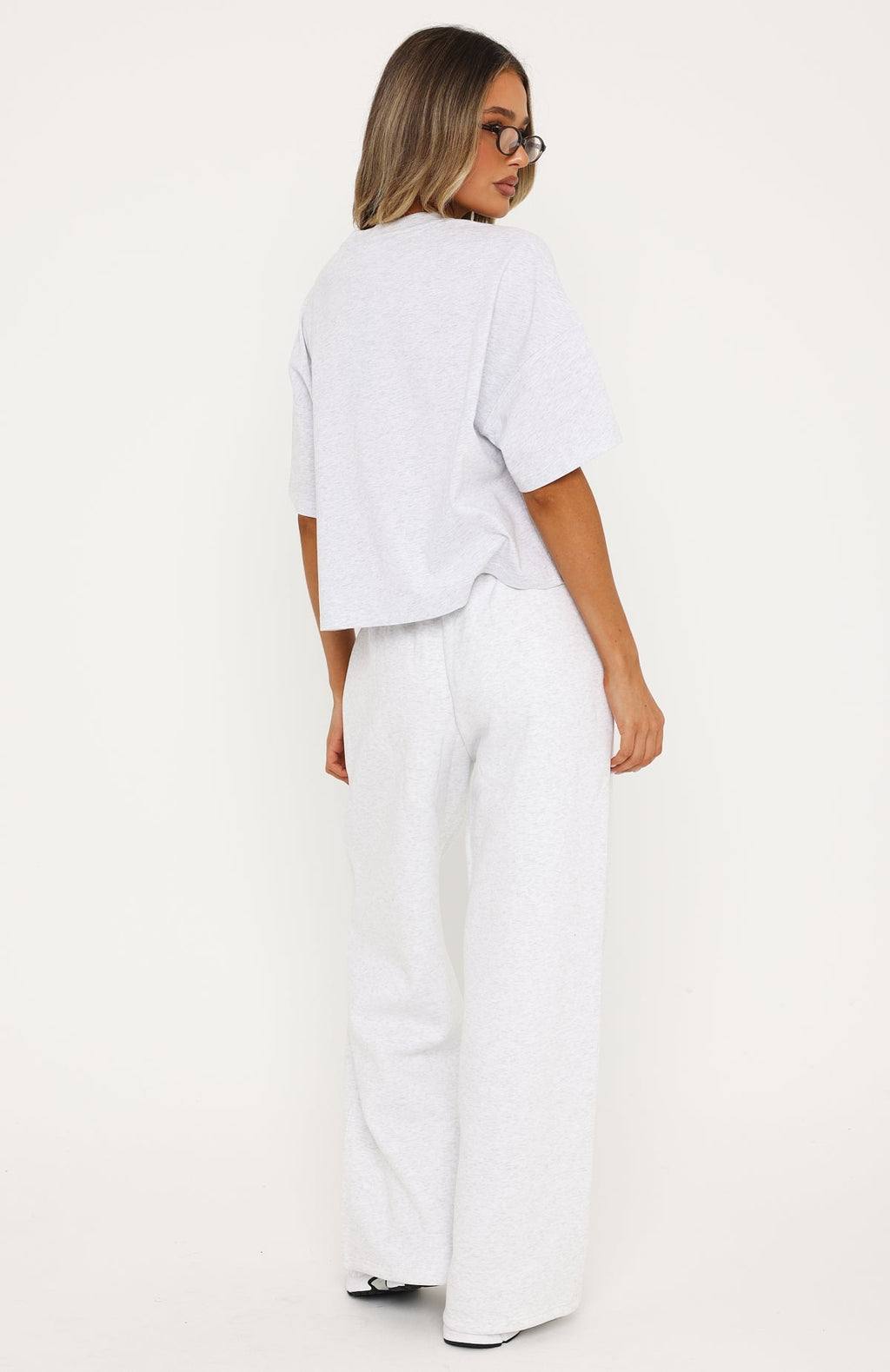 Never Missed Wide Leg Sweatpants Grey Marle